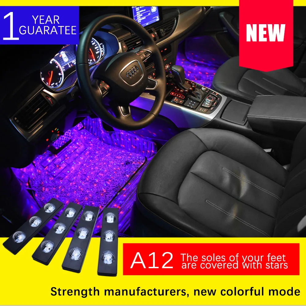Foot Soles Atmosphere Lights RGB Sound Control Star Colors Four In One Modifiedled Car Interior Decorative Lights Ambient Light
Foot Soles Atmosphere Lights RGB Sound Control Star Colors Four In One Modifiedled Car Interior Decorative Lights Ambient Light