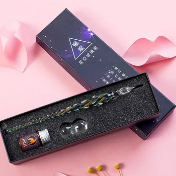 3Pcs/Set Crystal Glass Pen Starry Sky Dip Pen Glitter Powder Fountain Pen With 7ML Ink Gifts Box Writing Stationery Supplies 
3Pcs/Set Crystal Glass Pen Starry Sky Dip Pen Glitter Powder Fountain Pen With 7ML Ink Gifts Box Writing Stationery Supplies