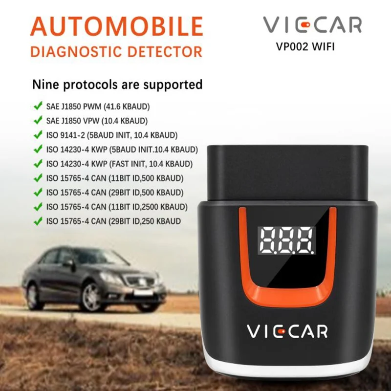 Viecar VP002 WIFI OBD car Scanner Tool high voltage protection support for Android for Apple
Viecar VP002 WIFI OBD car Scanner Tool high voltage protection support for Android for Apple