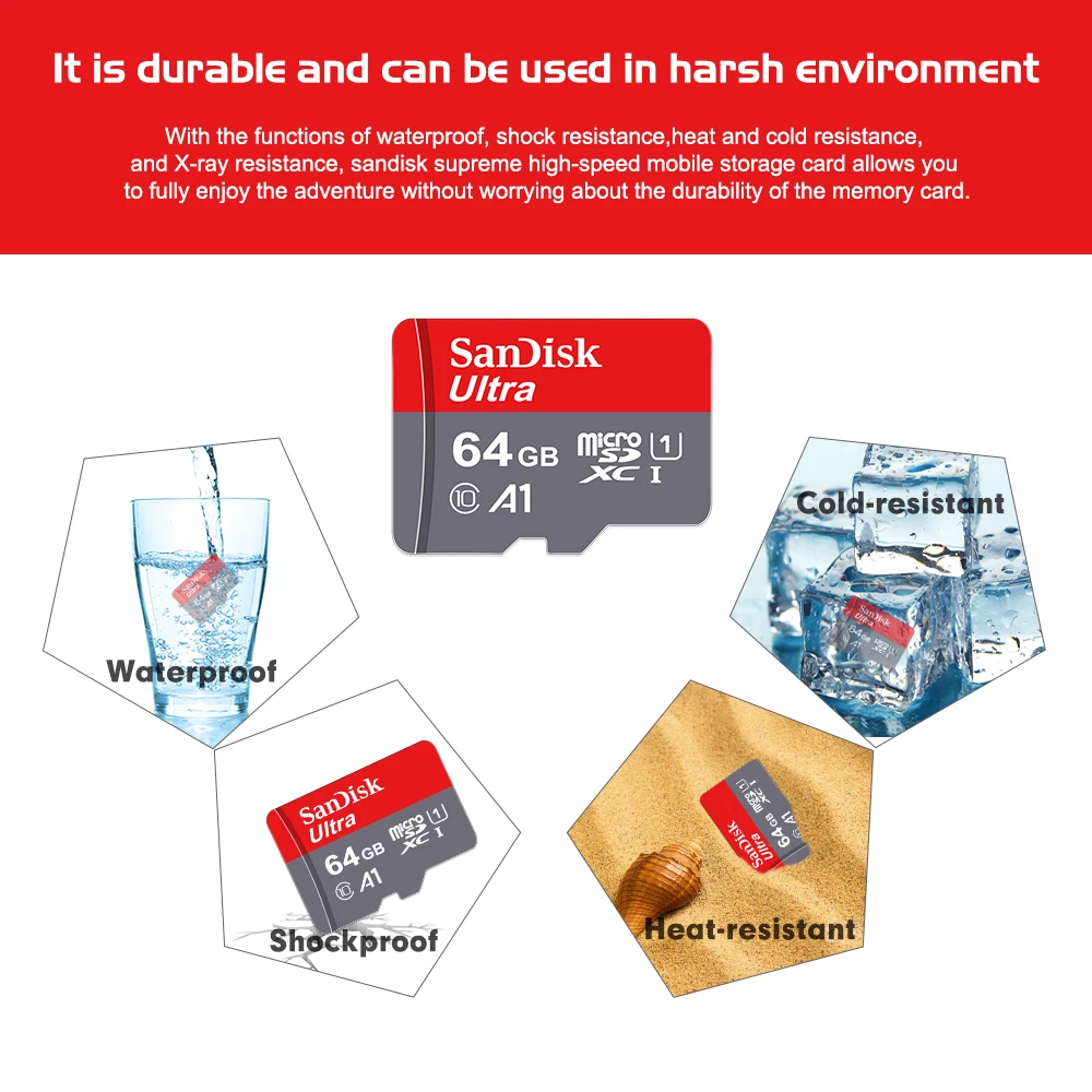 100% Original Sandisk C10 micro sd tf card 32gb 16gb memory card 64gb 128gb micro sd card 256gb cartao de memoria free shipping 8 H34b45d56b8d44a45bba188d0bcc9047dZ