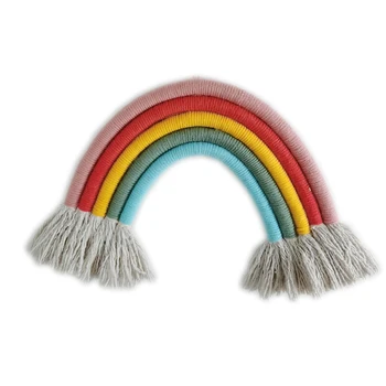 Nordic style rainbow design handmade woven ornaments decorative pendants kindergarten children's room window and wall decoration
Nordic style rainbow design handmade woven ornaments decorative pendants kindergarten children's room window and wall decoration