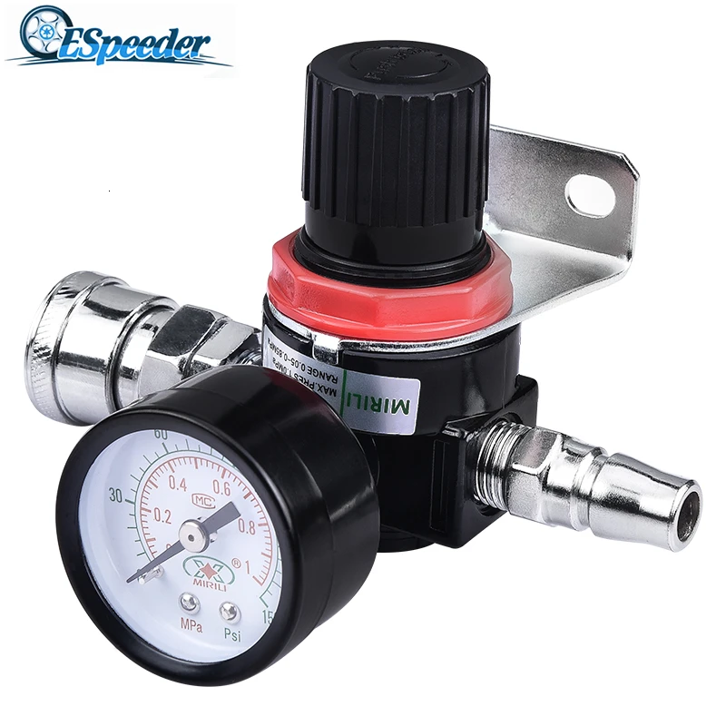 ESPEEDER 1/4 Pneumatic Mini Air Pressure Relief Control Compressor Regulator Treatment Unit Valve With Gauge Fitting
ESPEEDER 1/4 Pneumatic Mini Air Pressure Relief Control Compressor Regulator Treatment Unit Valve With Gauge Fitting