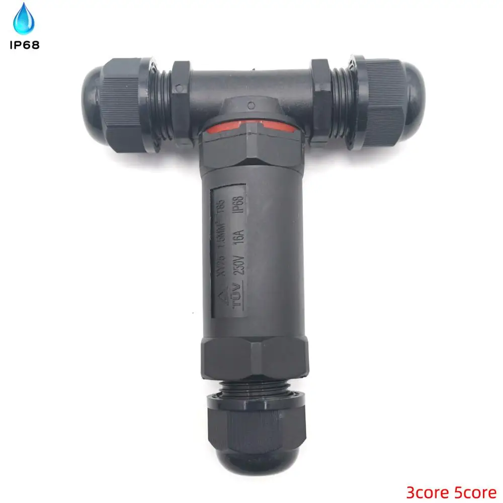 1pcs Waterproof Connector 3 pin 5core T-Type IP68 250V&16a 6.5-12mm Electrical Wire Cable Sealed Retardant Junction Boxes
1pcs Waterproof Connector 3 pin 5core T-Type IP68 250V&16a 6.5-12mm Electrical Wire Cable Sealed Retardant Junction Boxes