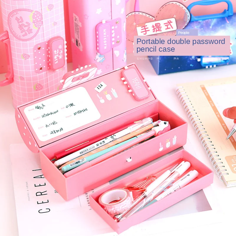 Creative Pencil Box Multifunctional with Code Lock Large Capacity Password Pencil Case for Boys Girls School Stationery Portable
Creative Pencil Box Multifunctional with Code Lock Large Capacity Password Pencil Case for Boys Girls School Stationery Portable
