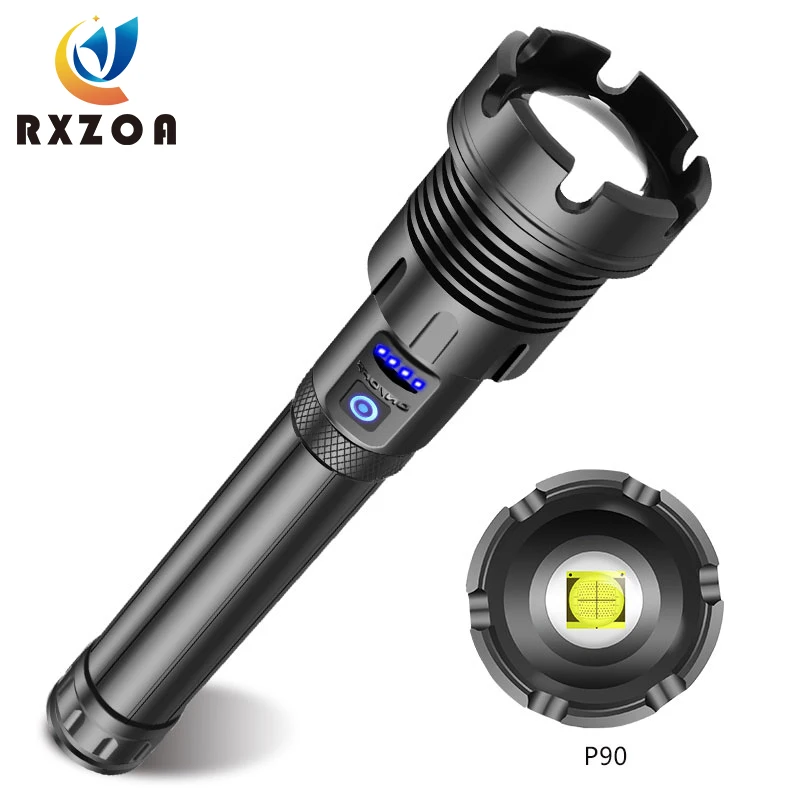 Super Bright 4-Core P90 LED Flashlight Touch switch With COB Side Light And battery indicator 7 modes For home or outdoor
Super Bright 4-Core P90 LED Flashlight Touch switch With COB Side Light And battery indicator 7 modes For home or outdoor