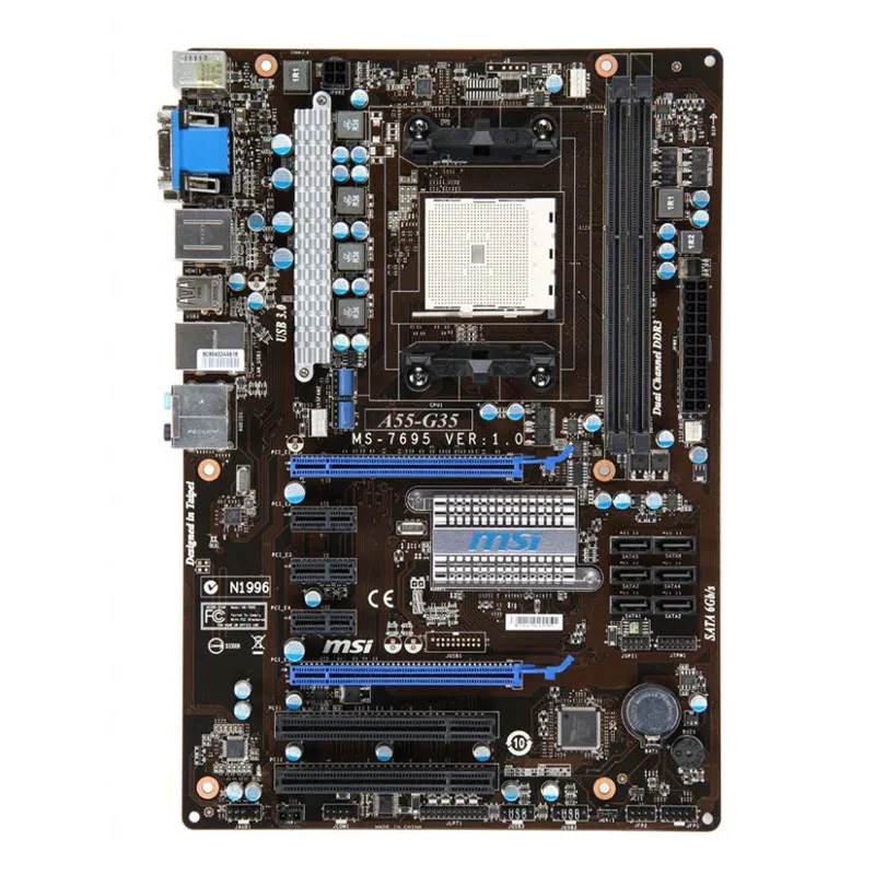 Оригинальная материнская плата MSI A55-G35 Socket FM1 AMD A55 для ПК DDR3 16 ГБ A8-3870K Cpus DVI HDMI SATA2.0