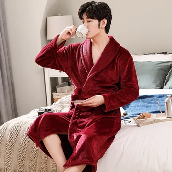 2020 Winter Men Bathrobe Nightgow Thick Warm Coral Fleece Bath Robe Mens Kimono Dressing Gown Male Homewear Sleepwear Nightwear
2020 Winter Men Bathrobe Nightgow Thick Warm Coral Fleece Bath Robe Mens Kimono Dressing Gown Male Homewear Sleepwear Nightwear