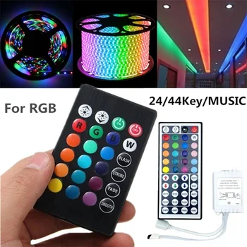 LED RGB Controller 24 Keys 44 Keys Music IR Remote Controller Set DC12V Dimmer Control Box For RGB 3528 5050 LED Strip Lights
LED RGB Controller 24 Keys 44 Keys Music IR Remote Controller Set DC12V Dimmer Control Box For RGB 3528 5050 LED Strip Lights