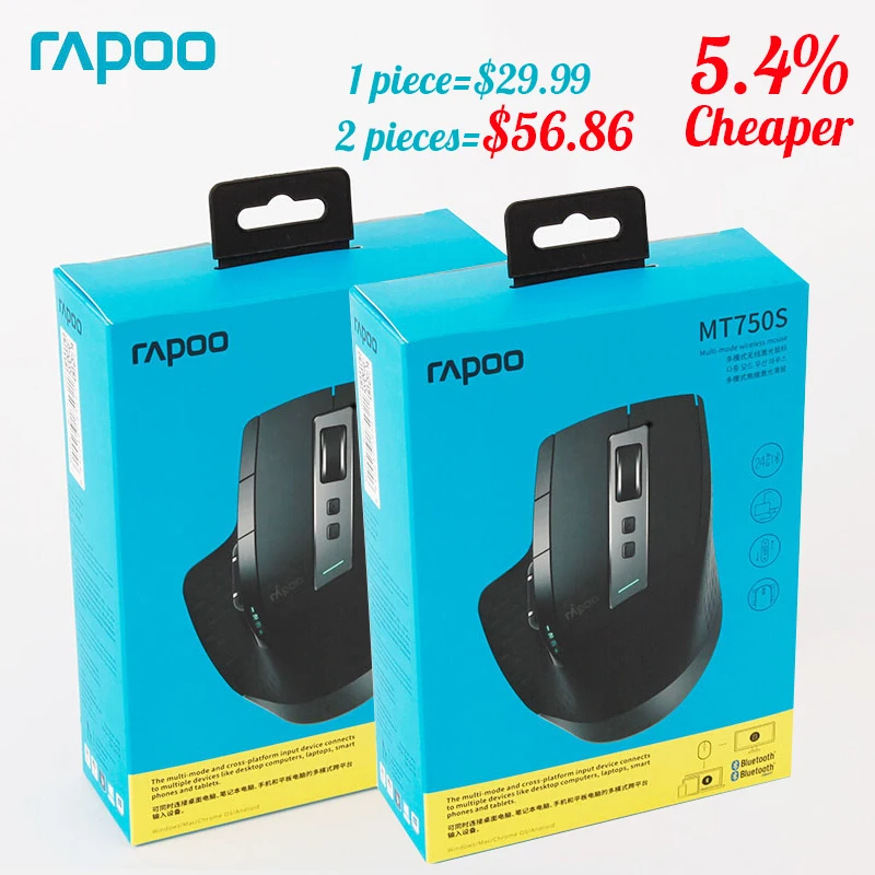 2Pieces Rapoo MT750S Wireless Mouse Rechargeable Multi-Mode Bluetooth Mouse Gaming Mouse for Business Office
2Pieces Rapoo MT750S Wireless Mouse Rechargeable Multi-Mode Bluetooth Mouse Gaming Mouse for Business Office
