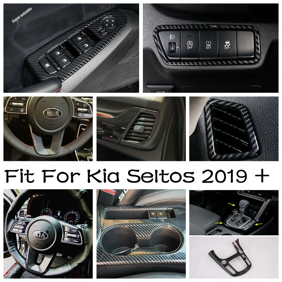 Window Lift / Water Cup Holder / Head Light Lamp / Gear Shift Panel Cover Trim For Kia Seltos 2019-2022 Carbon Fiber Accessories
Window Lift / Water Cup Holder / Head Light Lamp / Gear Shift Panel Cover Trim For Kia Seltos 2019-2022 Carbon Fiber Accessories