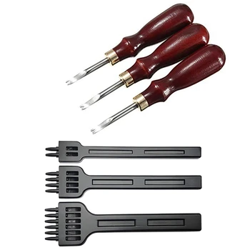 3Pcs Alloy Steel Leather Tool 4Mm Set Row Punch & 3Pcs 1.5/1.2/1Mm Leather Beveler Skiving Leather Craft Cutting Tool
3Pcs Alloy Steel Leather Tool 4Mm Set Row Punch & 3Pcs 1.5/1.2/1Mm Leather Beveler Skiving Leather Craft Cutting Tool