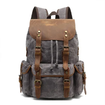 M378 New Waterproof Oil Wax Canvas Leather Backpack Men Travel Vintage Drawstring Rucksack Large Capacity String Laptop Bag
M378 New Waterproof Oil Wax Canvas Leather Backpack Men Travel Vintage Drawstring Rucksack Large Capacity String Laptop Bag