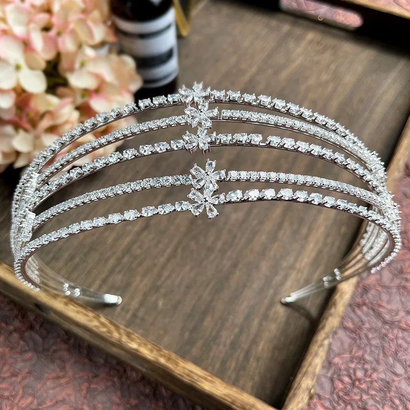 

Fashion Tiaras Wedding Hair Accessories Bridal Hairband Headdress High Quality Princess Birthday Crown Party Headpieces diadema