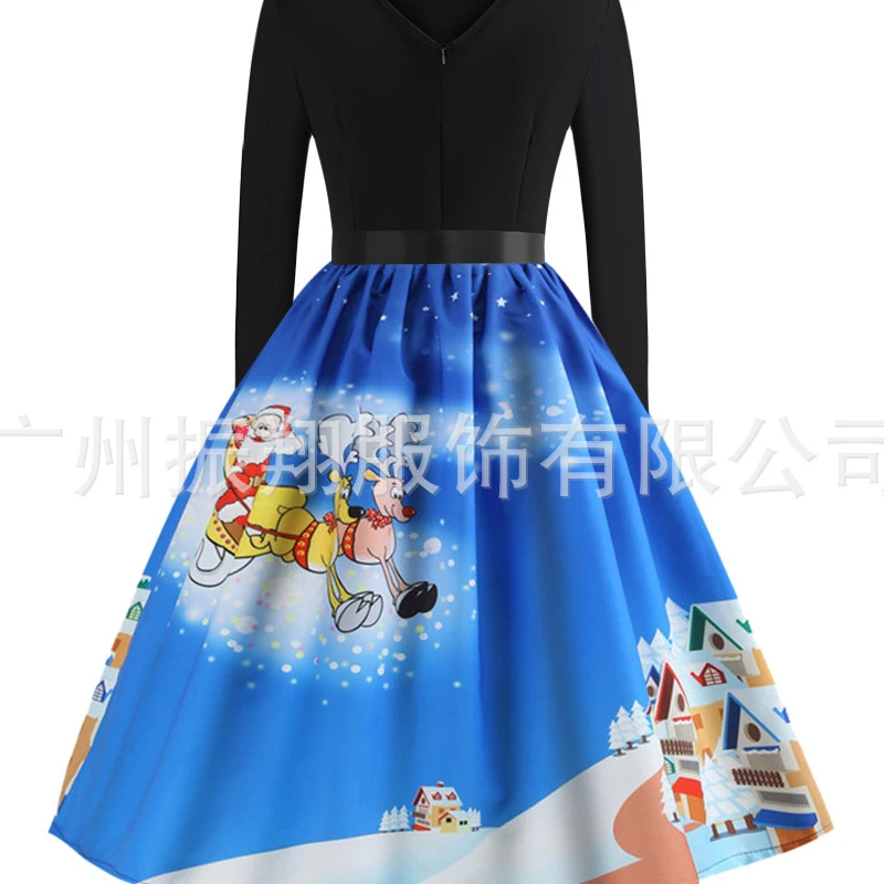 Christma Long Sleeved Print Retro Big Swing Female Dress Holiday Fashion Party 5 Flower Cute Slim Dress Special Autumn Hot
Christma Long Sleeved Print Retro Big Swing Female Dress Holiday Fashion Party 5 Flower Cute Slim Dress Special Autumn Hot