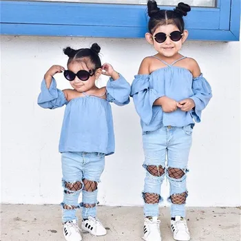 Toddler Baby Girl Clothes Long Sleeve Tops Hole Pants Outfits Fashion Baby Girls Summer Clothing Set
Toddler Baby Girl Clothes Long Sleeve Tops Hole Pants Outfits Fashion Baby Girls Summer Clothing Set