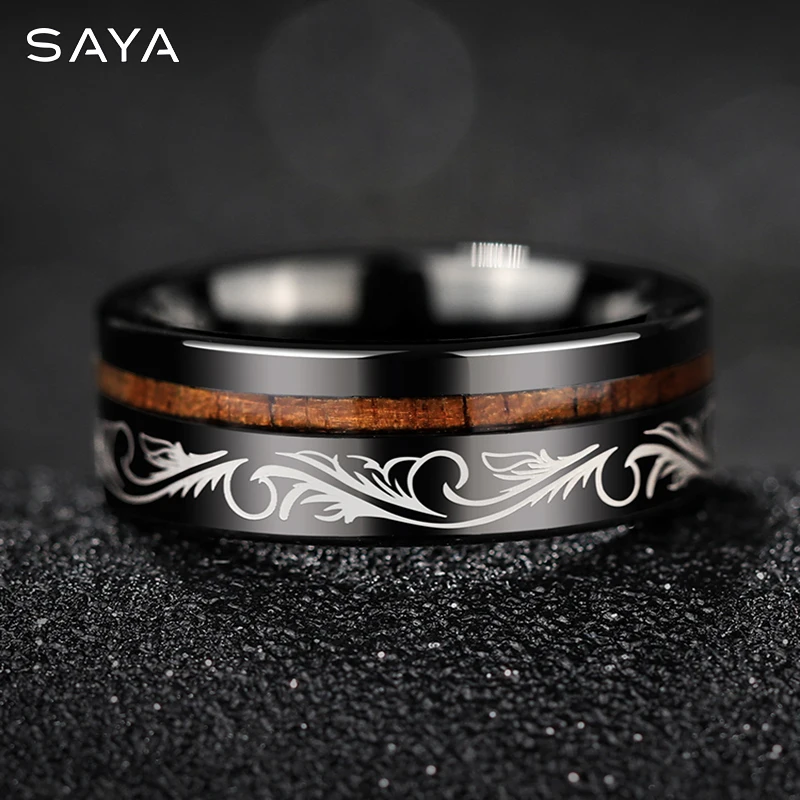 Men Tungsten Ring, Inlaid Acacia Wood Ring Personality Ring Retro Totem Jewelry, Free Shipping, Customized
Men Tungsten Ring, Inlaid Acacia Wood Ring Personality Ring Retro Totem Jewelry, Free Shipping, Customized