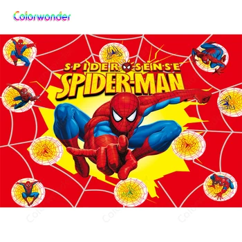 Spider Sense Red Backgrounds with White Cobweb Photography Spider-Man Cartoon Superhero Series Birthday Party Backdrops for Kids 
Spider Sense Red Backgrounds with White Cobweb Photography Spider-Man Cartoon Superhero Series Birthday Party Backdrops for Kids