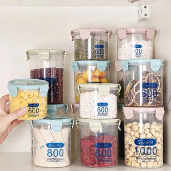Transparent Plastic Storage Box Simple Stackable Lid Design Seaed Can Nordic Kitchen Tea Coffee Beans Sugar Dry Grains Jar
Transparent Plastic Storage Box Simple Stackable Lid Design Seaed Can Nordic Kitchen Tea Coffee Beans Sugar Dry Grains Jar