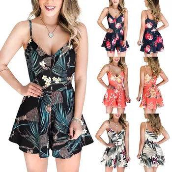 2020 New Women's Summer Print Jumpsuit Shorts Casual Loose Short Sleeve V-neck Beach Rompers Sleeveless Sexy Party Playsuit 
2020 New Women's Summer Print Jumpsuit Shorts Casual Loose Short Sleeve V-neck Beach Rompers Sleeveless Sexy Party Playsuit