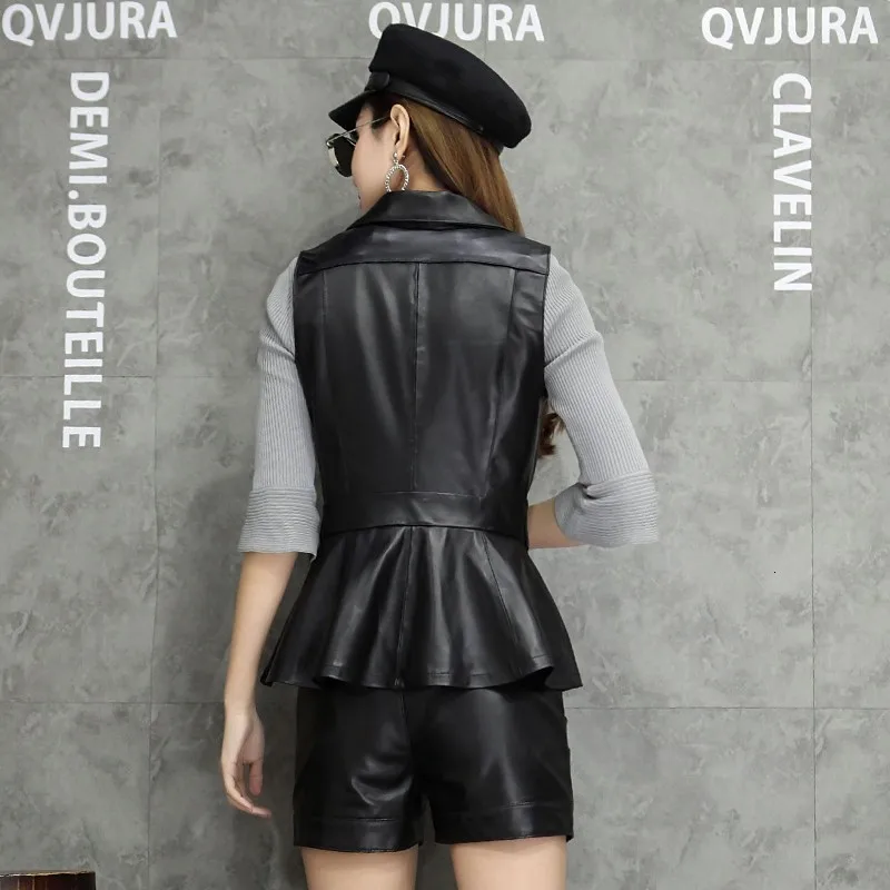 New Spring Sheepskin Single Button Genuine Leather Vest Women Sleeveless Ruched Fashion Black Natural Leather Female Jackets
New Spring Sheepskin Single Button Genuine Leather Vest Women Sleeveless Ruched Fashion Black Natural Leather Female Jackets