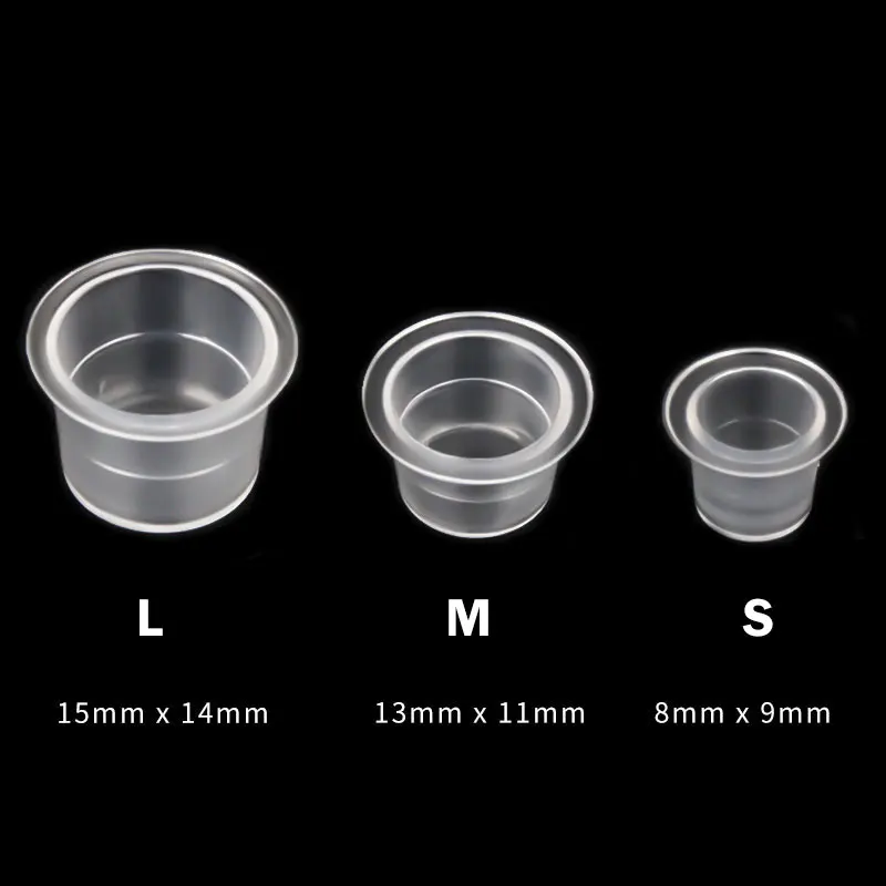 100Pcs Plastic Microblading Tattoo Ink Cup Cap Pigment Clear Holder Container S/M/L Size For Needle Tip Grip tattoo supplis
100Pcs Plastic Microblading Tattoo Ink Cup Cap Pigment Clear Holder Container S/M/L Size For Needle Tip Grip tattoo supplis