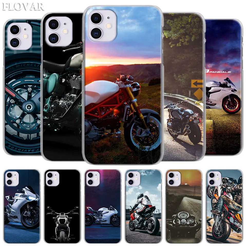 Чехол для телефона Apple iPhone 11 Pro MAX XR X XS 7 8 Plus 6 6s 5S SE Жесткий мотоцикла с солнечным