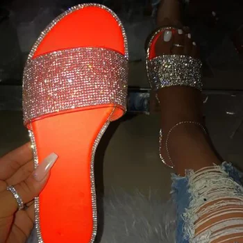 Crystal women slippers summer casual shoes Rhinestone beach slippers for women fashion wild flat woman footwear
Crystal women slippers summer casual shoes Rhinestone beach slippers for women fashion wild flat woman footwear