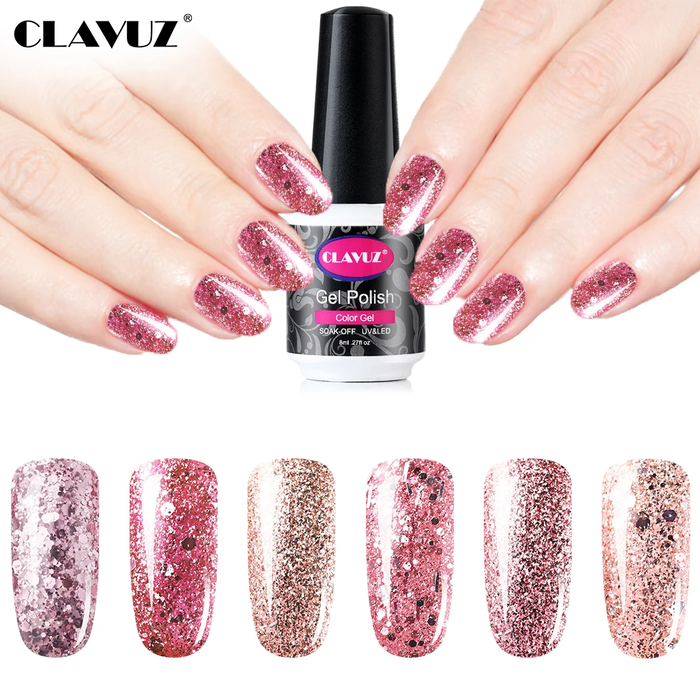 CLAVUZ Rose Gold Glitter Nail Gel Polish Varnish Lacquer UV LED Soak Off Nail Art Manicure UV Gel Lacquer 8ML
CLAVUZ Rose Gold Glitter Nail Gel Polish Varnish Lacquer UV LED Soak Off Nail Art Manicure UV Gel Lacquer 8ML