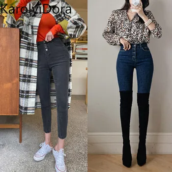 Fashion 2020 Spring Korean version of the 2-color new high-waist four-button buckle wash was thin feet slim feet pants jeans
Fashion 2020 Spring Korean version of the 2-color new high-waist four-button buckle wash was thin feet slim feet pants jeans