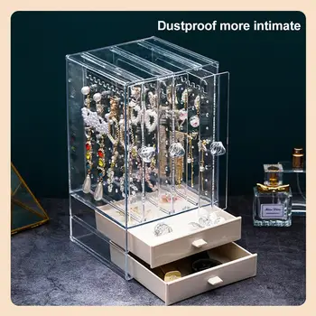 Plastic Jewelry Organizer Dust-proof Earrings Holder Jewelry Storage Drawer Box Necklace Display Stand Jewelry Storage Rack Ring
Plastic Jewelry Organizer Dust-proof Earrings Holder Jewelry Storage Drawer Box Necklace Display Stand Jewelry Storage Rack Ring