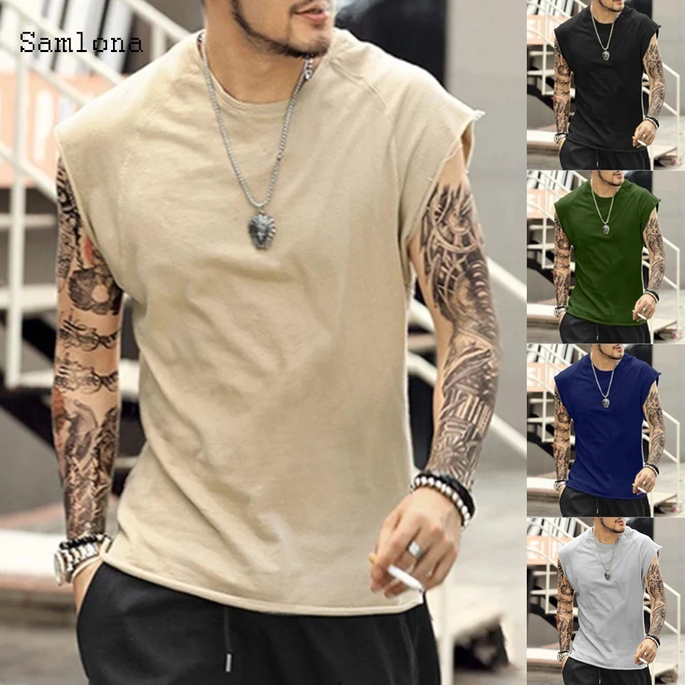 European style Fashion Men Simple Solid color Tank Top 2020 New Casual O-Neck Slim Sleeveless Vest Men Summer Pullover Tank Tops
European style Fashion Men Simple Solid color Tank Top 2020 New Casual O-Neck Slim Sleeveless Vest Men Summer Pullover Tank Tops