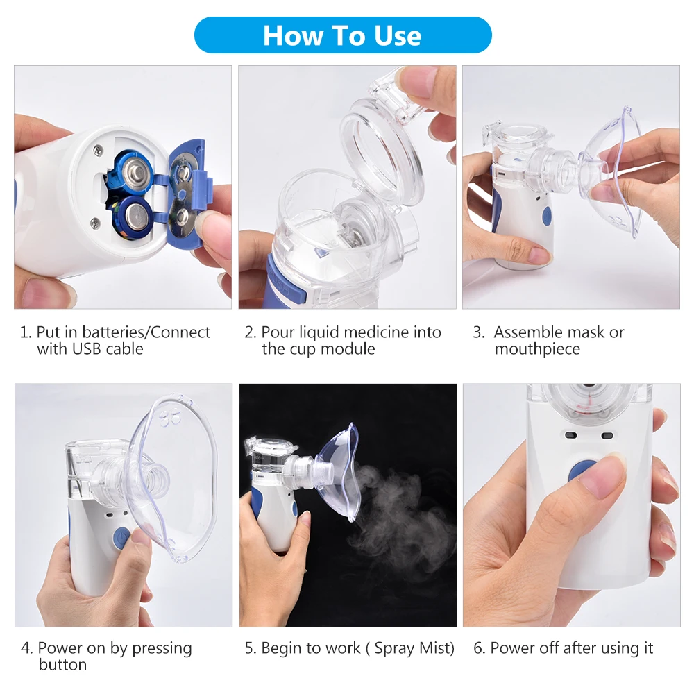 Handheld Mini Nebulizer Medical Humidifier Inhaler Silent Atomization Fine Particles Asthma Health Care kids Adult nebulizador Handheld Mini Nebulizer Medical Humidifier Inhaler Silent Atomization Fine Particles Asthma Health Care kids Adult nebulizador