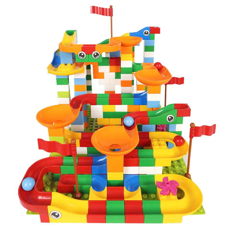 74-296 PCS Marble Race Run Block Compatible Duploed Building Blocks Funnel Slide Blocks DIY Bricks Toys For Children
74-296 PCS Marble Race Run Block Compatible Duploed Building Blocks Funnel Slide Blocks DIY Bricks Toys For Children