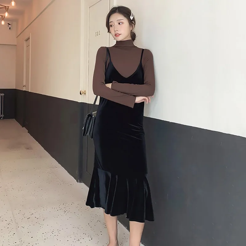 2019 Vintage Sleek Minimalist Temperament Velvet Dress Casual V-neck Female Long Autumn Winter Dress
2019 Vintage Sleek Minimalist Temperament Velvet Dress Casual V-neck Female Long Autumn Winter Dress
