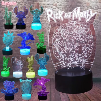 Cartoon Rick and Morty Stitch Mickey Minnie Rare Peter Pan Elf Tinker Snowflake Tinkerbell 7 Colors Change Night Light Kids Gift
Cartoon Rick and Morty Stitch Mickey Minnie Rare Peter Pan Elf Tinker Snowflake Tinkerbell 7 Colors Change Night Light Kids Gift