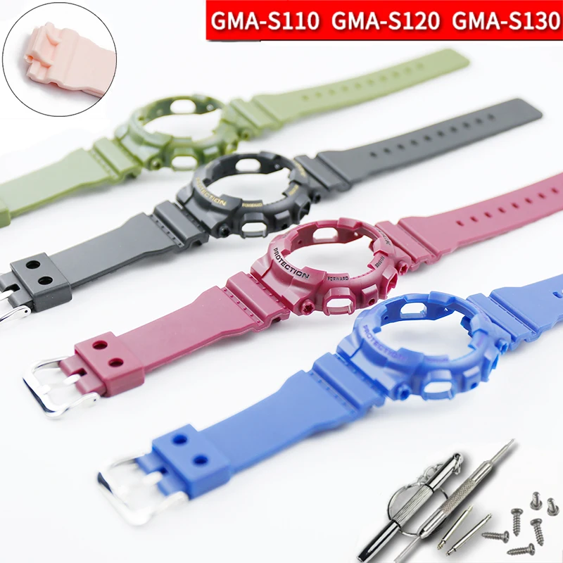 Watch accessories for Casio resin strap G-SHOCK GMA-S120MF S110MF S130 pin buckle 16mm men's & women's rubber sports strap case
Watch accessories for Casio resin strap G-SHOCK GMA-S120MF S110MF S130 pin buckle 16mm men's & women's rubber sports strap case