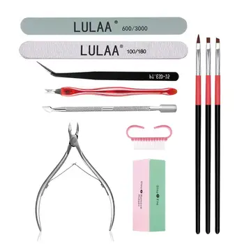 

9pcs Nail Art Exfoliating Tools Scissors Plier Peeling Push Dead Skin Cuticle Pusher Nipper Spoon Remover Clipper Cutter