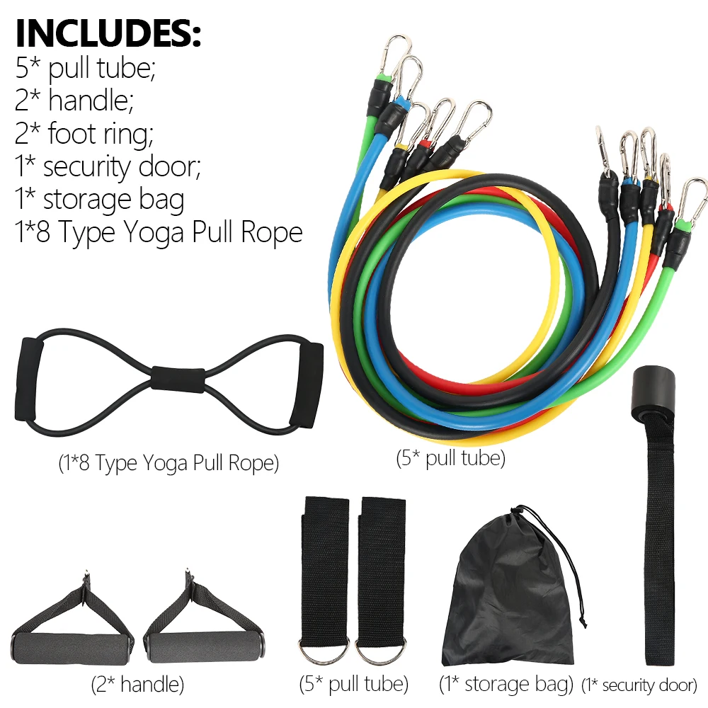 12pcs of 8 Shaped Fitness Pull Elastic Rubber Loops