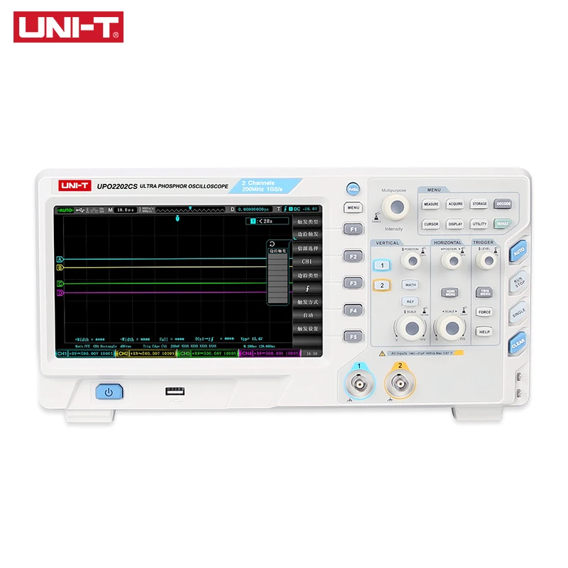 UNI-T UPO2202CS Ultra Phosphor Oscilloscope 2 Channels 200MHz Bandwidth 1GS/s Sampling Rate USB Communication
UNI-T UPO2202CS Ultra Phosphor Oscilloscope 2 Channels 200MHz Bandwidth 1GS/s Sampling Rate USB Communication