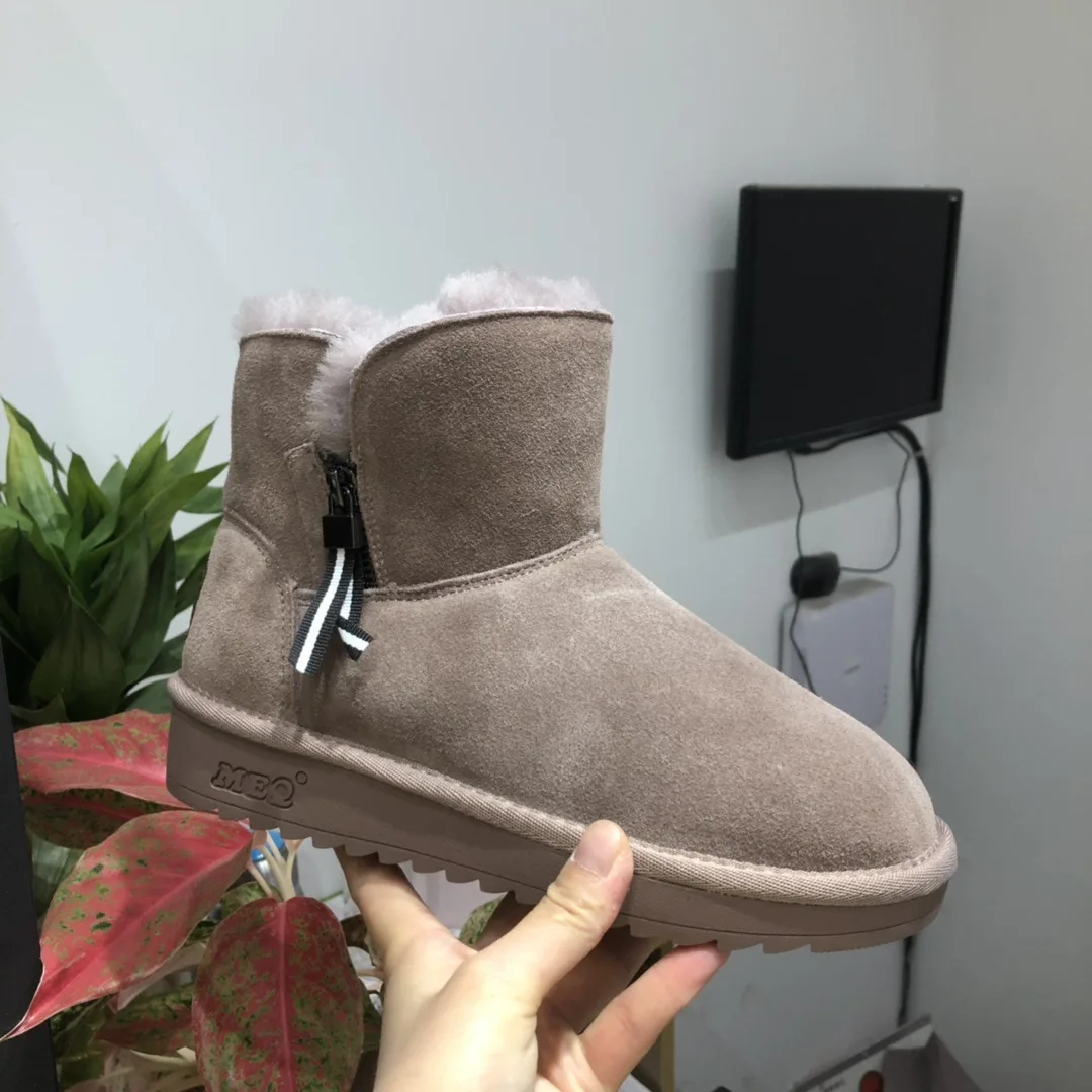 Genuine Leather Cotton-padded Shoes 2019 Winter New Style Short Snow Boots Women's Fur Brushed And Thick mian bao xie Versatile
Genuine Leather Cotton-padded Shoes 2019 Winter New Style Short Snow Boots Women's Fur Brushed And Thick mian bao xie Versatile