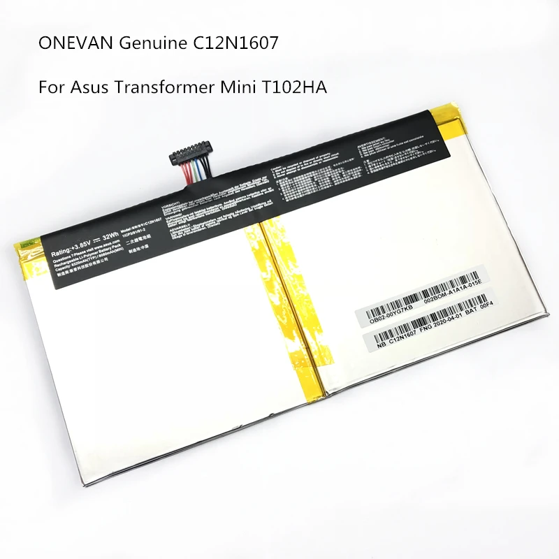 ONEVAN Gneuine battery C12N1607 For Asus Transformer MINI T102H T102HA 32WH TABLET battery with tools
ONEVAN Gneuine battery C12N1607 For Asus Transformer MINI T102H T102HA 32WH TABLET battery with tools
