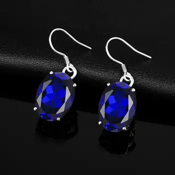 100% Real S925 Sterling Silver Earrings Silver 925 Jewelry Vintage Oval Blue Sapphire Drop Earrings For Women Anniversary Gift
100% Real S925 Sterling Silver Earrings Silver 925 Jewelry Vintage Oval Blue Sapphire Drop Earrings For Women Anniversary Gift