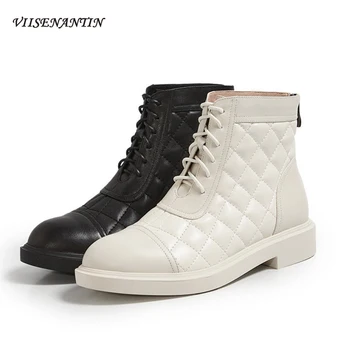 Diamond Lattice White Boots 2020 New Round Head Flat Lace-up Short Boots Autumn and Winter All-match Casual Shoes for Women
Diamond Lattice White Boots 2020 New Round Head Flat Lace-up Short Boots Autumn and Winter All-match Casual Shoes for Women