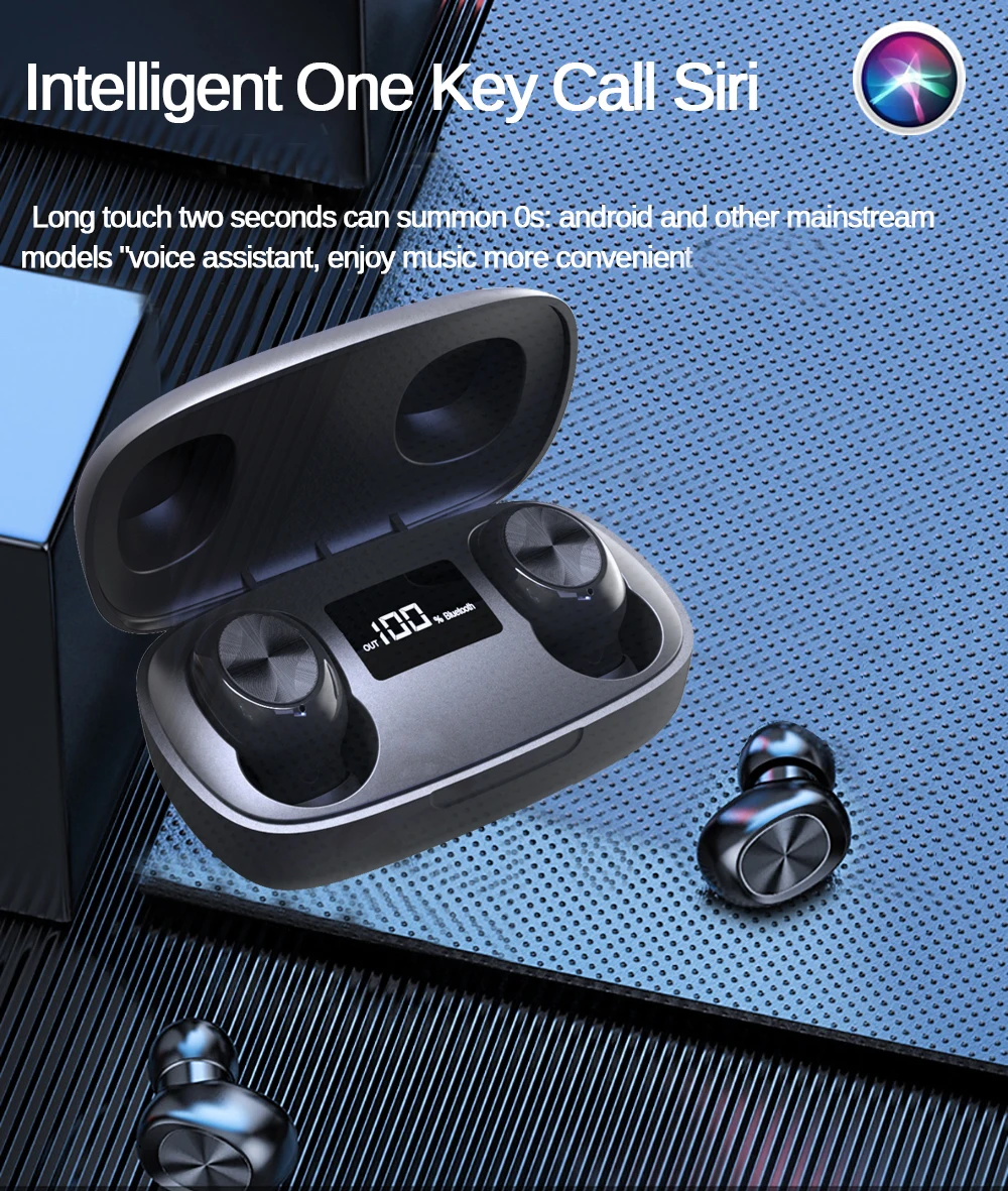 0 wireless earphone one key control earbud waterproof hfi sound