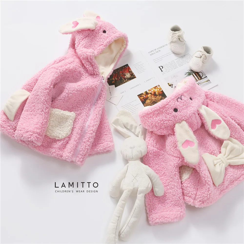 Tonytaobaby новое зимнее платье для маленьких девочек детское розовый кролик