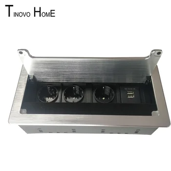 Dustproof brush socket / desktop socket / 3 European standard with USB charging information box / aluminum alloy brushed
Dustproof brush socket / desktop socket / 3 European standard with USB charging information box / aluminum alloy brushed