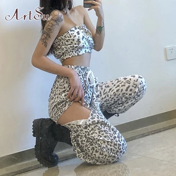 ArtSu Leopard Printing Strapless Tanks Tops and High Waist Wide Leg Pants 2 Piece Sets Hole Harajuku Tracksuit Suit Fall SU52058
ArtSu Leopard Printing Strapless Tanks Tops and High Waist Wide Leg Pants 2 Piece Sets Hole Harajuku Tracksuit Suit Fall SU52058