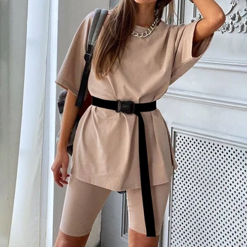 Casual New Women's Two Piece Suit Including Belt Solid Color Home Loose Sports Fashion Leisure Suit Autumn 2020
Casual New Women's Two Piece Suit Including Belt Solid Color Home Loose Sports Fashion Leisure Suit Autumn 2020