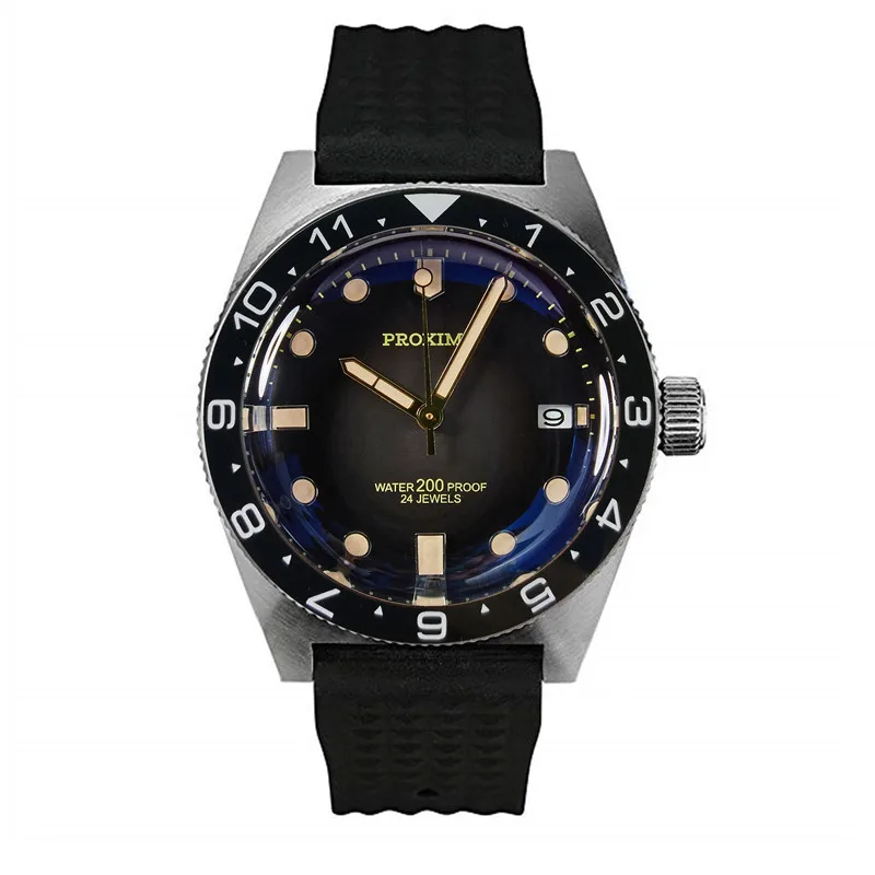 Vintage PROXIMA 40MM Black Dial Ceramic Bezel Domed Crystal 200M Water Resistance Japan NH35 Automatic Men's Watch
Vintage PROXIMA 40MM Black Dial Ceramic Bezel Domed Crystal 200M Water Resistance Japan NH35 Automatic Men's Watch