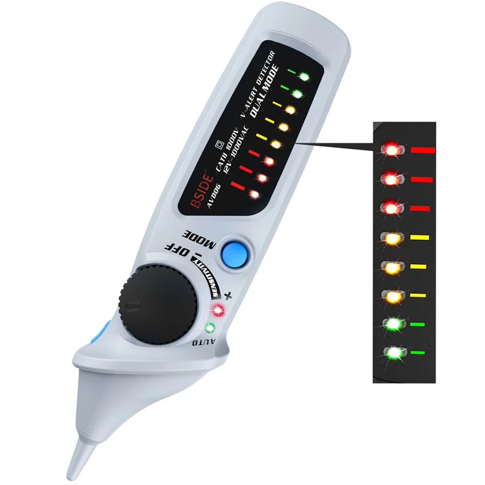 JUNEJOUR Non-contact Voltage Detector AVD06 03 Adjustable Test Pen NCV Sensor LED Light Voltage Indicator 12-1000V
JUNEJOUR Non-contact Voltage Detector AVD06 03 Adjustable Test Pen NCV Sensor LED Light Voltage Indicator 12-1000V